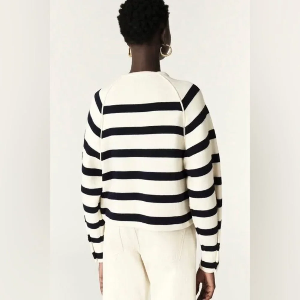 NWT Ba&sh Bash Massimo Striped Cardigan Black White Ecru | size 1 / S - Picture 5 of 11